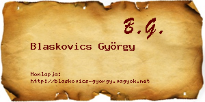 Blaskovics György névjegykártya