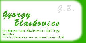 gyorgy blaskovics business card